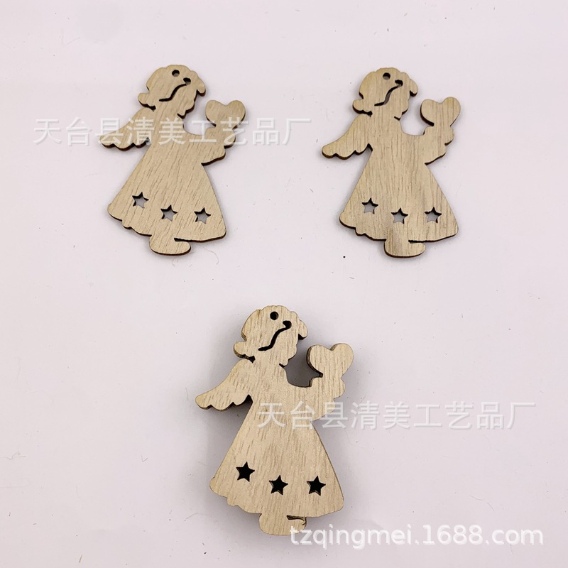 Colgante de Navidad Decoración de árbol de Navidad Colgante Accesorios de madera Madera nórdica Copo de nieve Reno Regalo Puesto al por mayor