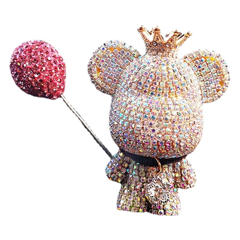 Aromaterapia coche creativo diamante incrustado lindo oso violento oso perfume del coche clip de salida de aire accesorios del coche fabricante femenino