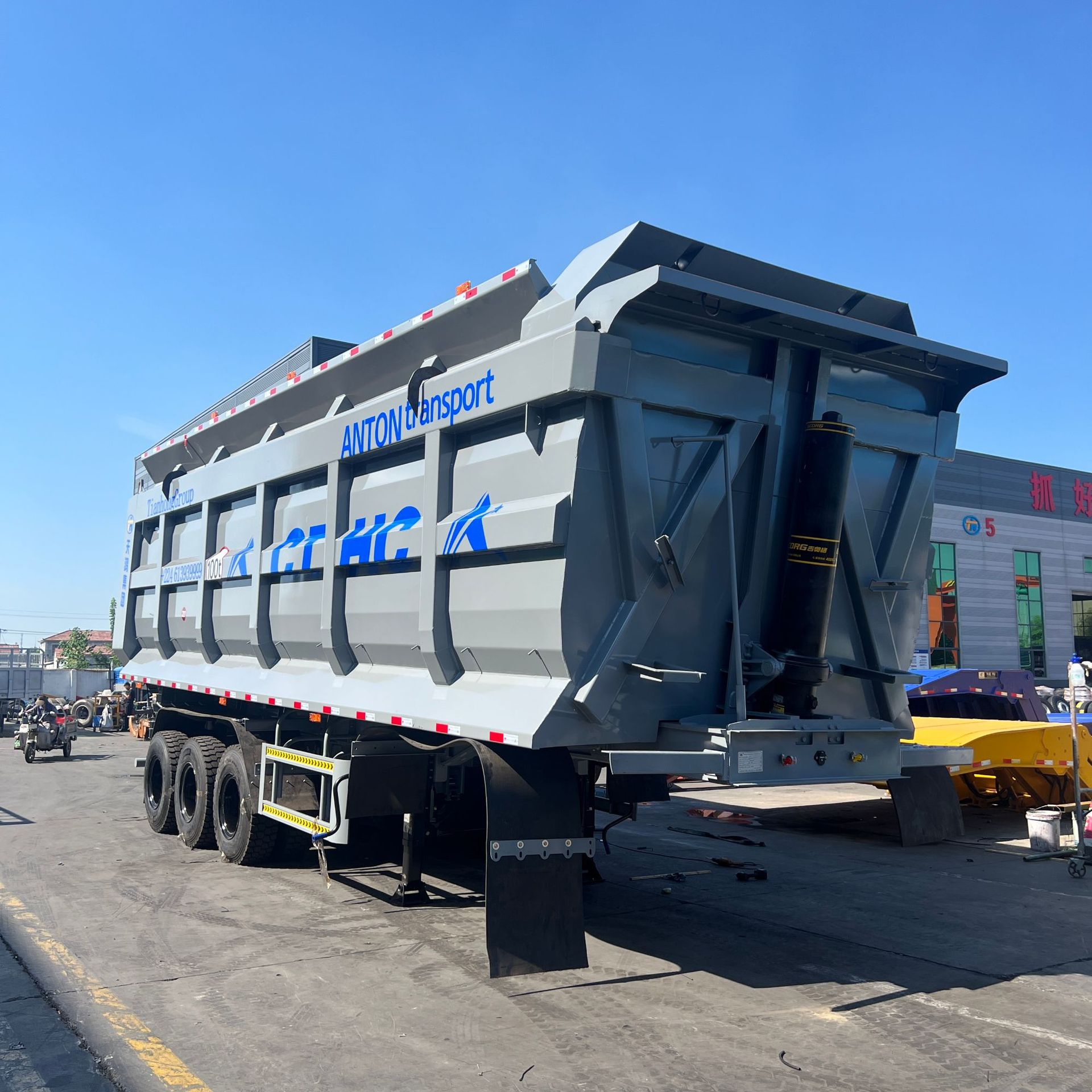 Factory Export Manufacturing Export Custom Processing Heavy-Duty Strong African 3-Axis Rear Flip Dump Semi-Trailer Trailer