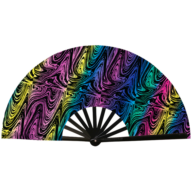 Abanico Plegable de Kung Fu de Plástico, Colorido, para Conciertos y Fiestas