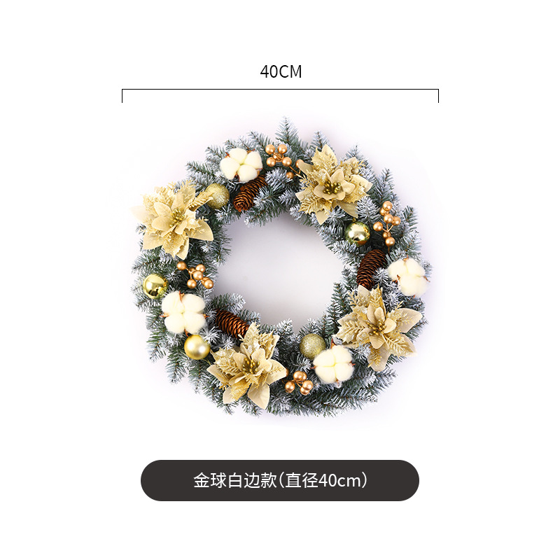 Ventas directas de la fábrica nuevas decoraciones de Navidad transfronterizo hecho a mano guirnalda artificial puerta colgante ventana Decoración Accesorios guirnalda