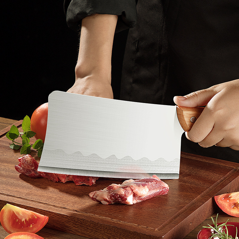 陽江鍛打家用菜刀不鏽鋼鋒利斬切兩用刀廚房砍骨切跑江湖斬骨刀