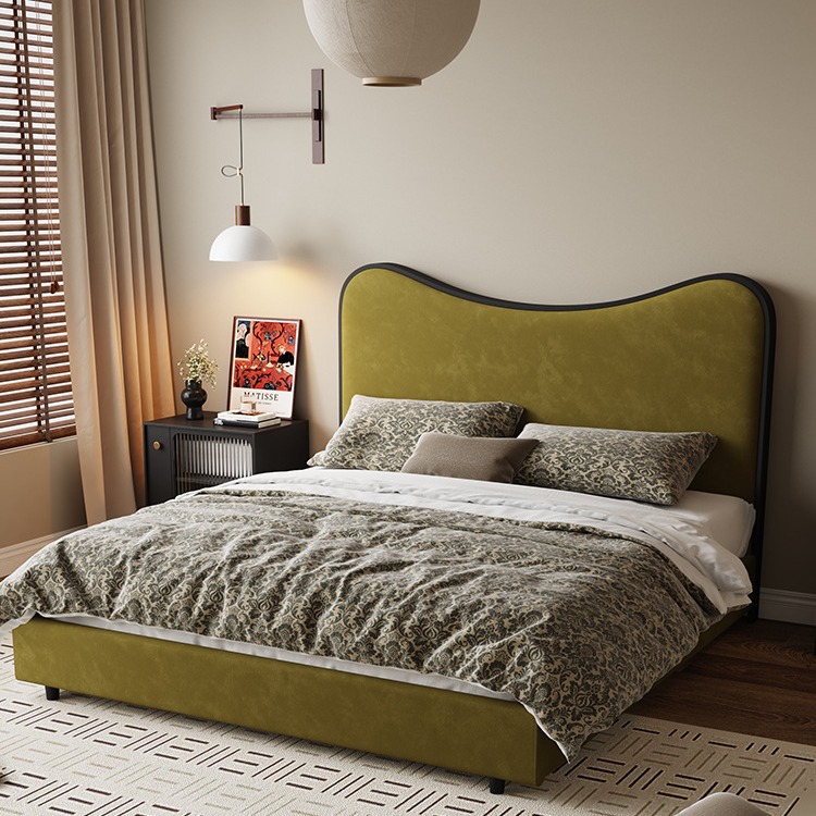 烙銘好/入秋/美式主臥復古軟包床小戶型齊邊1.8m床法式布藝1.5米