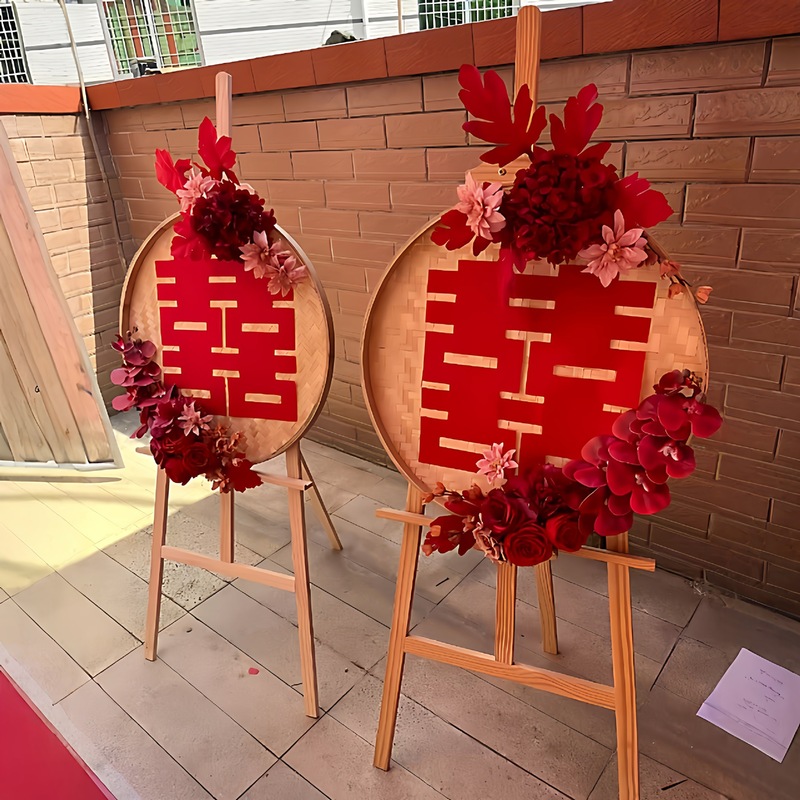簸箕迎宾牌农村自建房外墙装饰结婚diy材料包中式婚房布置订婚宴|undefined