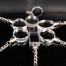 跨境批发水晶内雕钥匙扣白胚影像制作LOGO促销小礼品水晶挂件