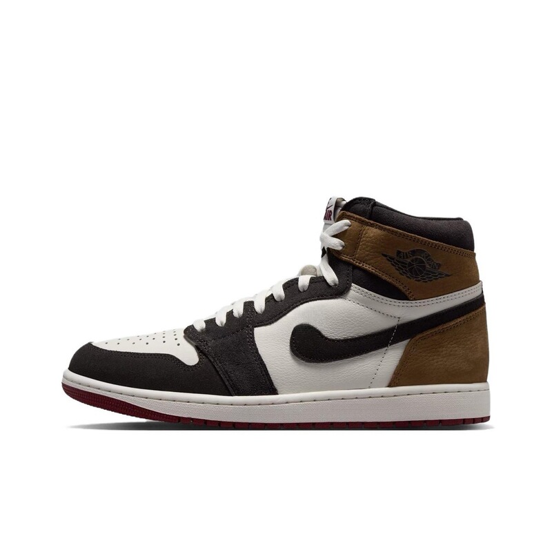 AJ1 Retro High OG high-top basketball shoes for men, AJ1 Reverse Swoosh co-branded mocha brown Love Letter sneakers AJ1 Retro High OG high-top basketball shoes for men, AJ1 Reverse Swoosh co-branded mocha brown Love Letter sneakers