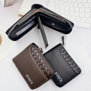 (Cross-border trading), men's short woven wallet with zipper, Collection Year 2024