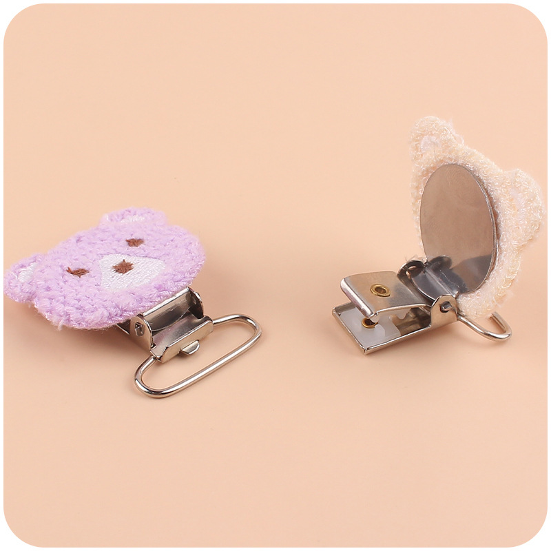 Suministros para bebés nuevo ganchillo DIY oso cabeza pezón clip bebé oso clip pezón anti-caída cadena Accesorios