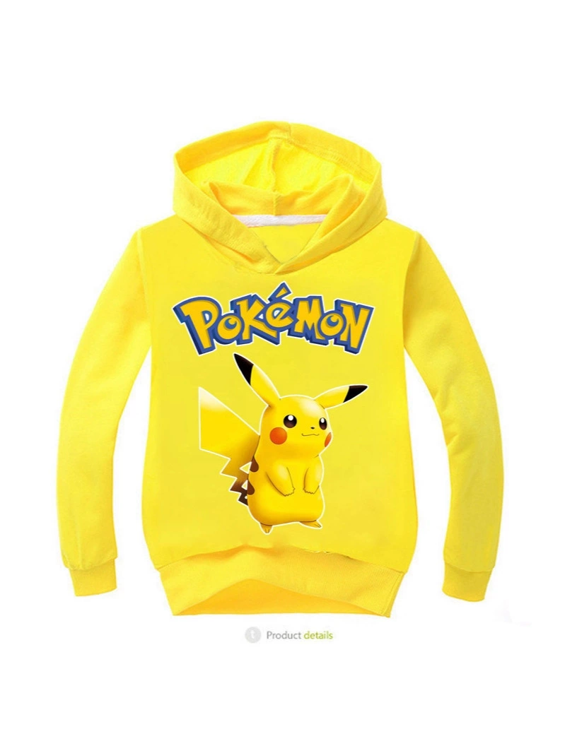 Хит продаж детская толстовка Pokemon go с принтом персонажа Пикачу, капюшон, свободная мультфильмная иностранная торговля
