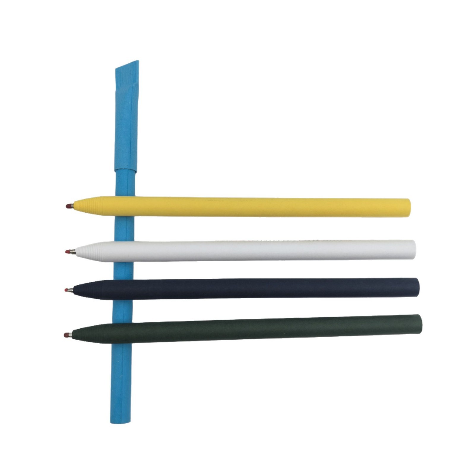 Protección ambiental mayorista pluma de publicidad de papel entero escobilla cabeza de pluma de tubo de papel cruzada venta caliente pluma de hotel kraft multicolor opcional