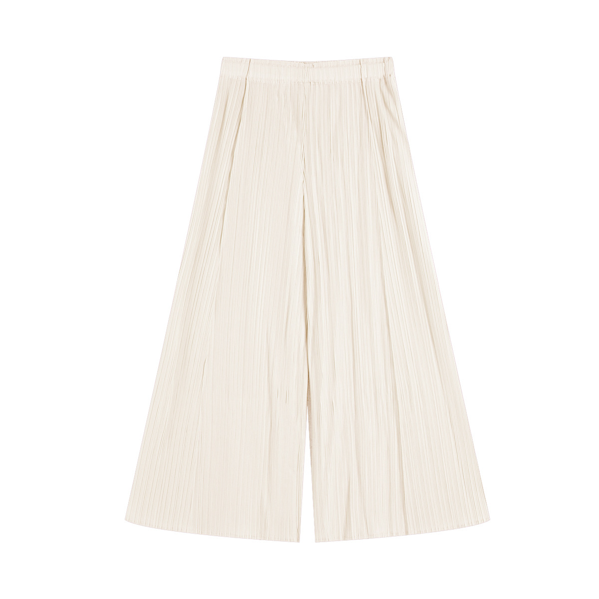 Quần culottes nữ ống rộng cạp cao xếp ly dáng suông dài midi — màu xanh nhạt chi tiết 7