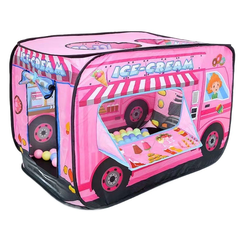 Casa de juego de tienda de coche interior y exterior para niños Toy Game House instalación emergente automática-casa pequeña plegable sin costo