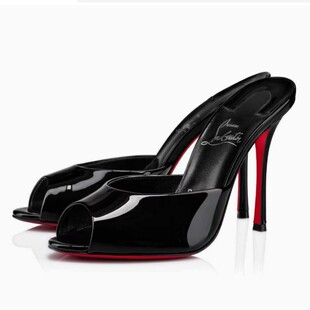 Best Quality Peep-Toe High Heel Slippers Red Sole Sexy Fashi