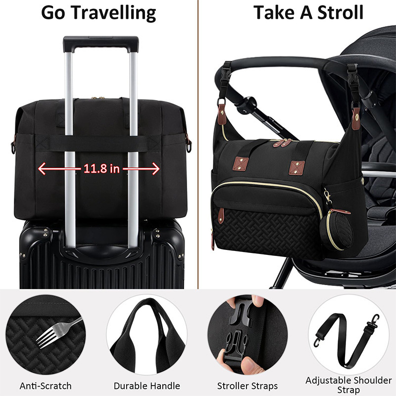 Nuevo bolso de mamá con chupete, pañal, bolso, correa para el hombro, bolso para pañales, bolso para bebés, bolso para pañales