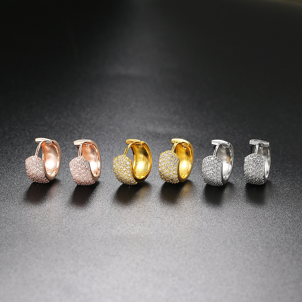 Fashion Geometric Copper Plating Zircon Hoop Earrings 1 Pair display picture 2