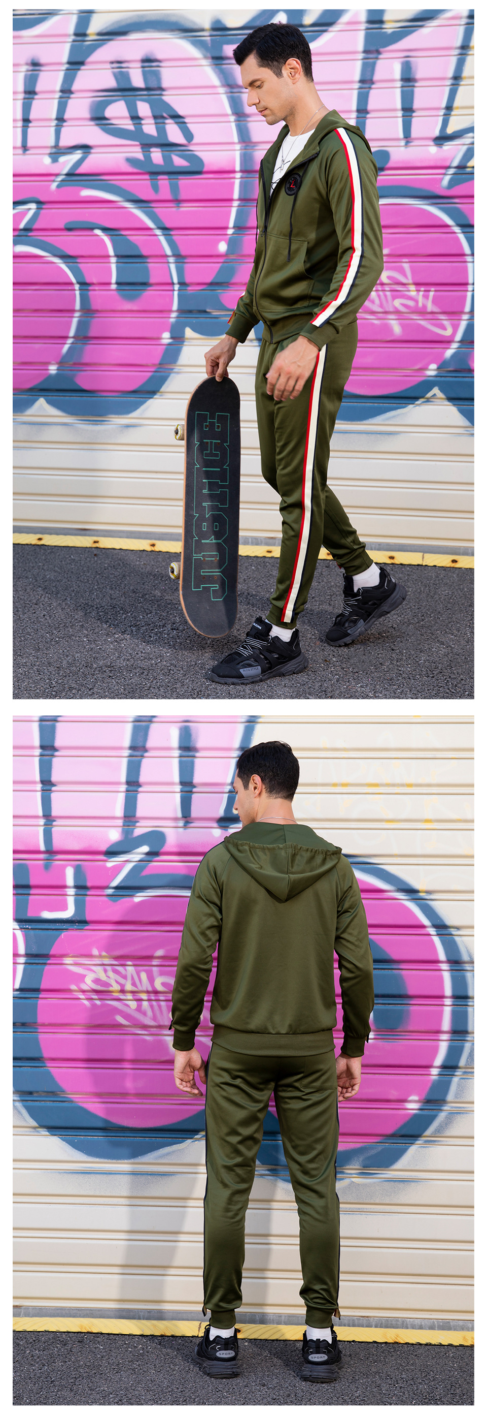 nouveau costume de pull à capuche polyvalent décontracté de sport pour hommes grande taille cardigan rétro_voghion.com