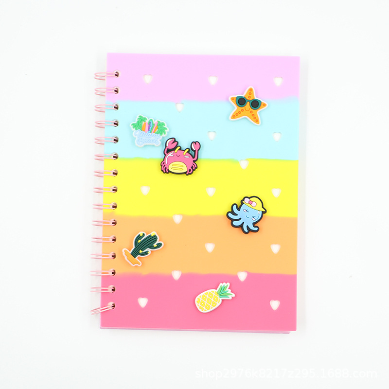Cartoon creativo transfronterizo mar suave silicona cuaderno lindo diy cuaderno de notas portátil estudiante