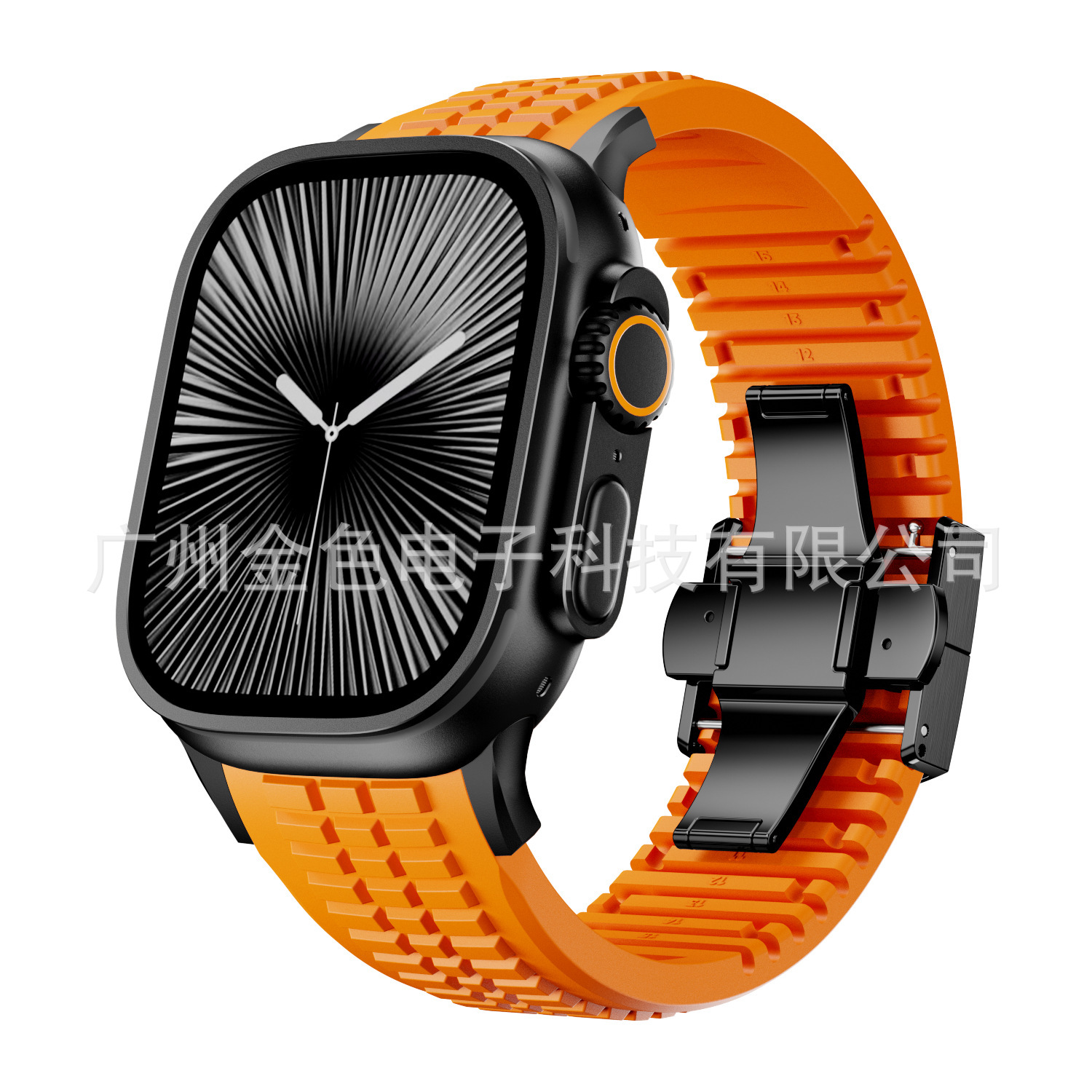 Suitable for Apple iWatch Watch, Cuttable High-Performance Silicone Foldableing Buckle Strap, Grenade Style Silicone Strap