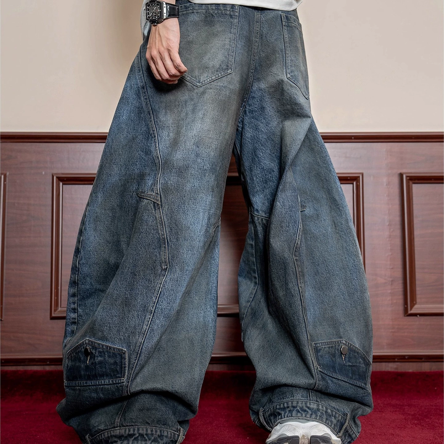 Осенние джинсы, брюки-дизайн, oversize, тренд сезона