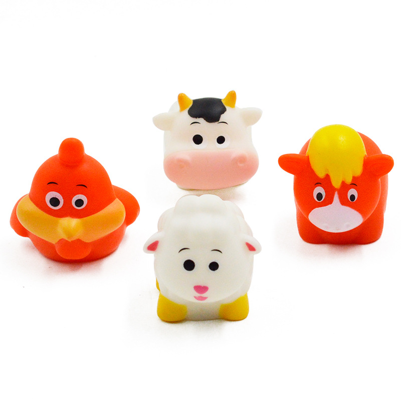 Dibujos animados para bebés y niños pequeños Juguetes de baño para animales pequeños Juguetes luminosos para bebés