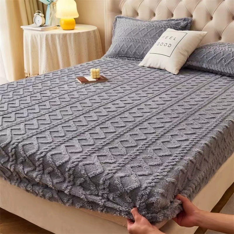 Quilted Velvet Bedspread 3-Piece Set, Non-Slip Mattress Protector, Multiple Sizes & Patterns