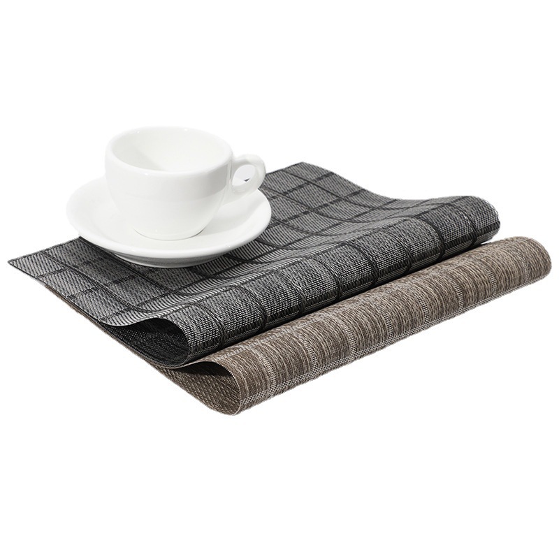 Texlin tejido Western placemat Plaid PVC placemat impermeable aislado estera de tabla lavable posavasos Hotel Casa