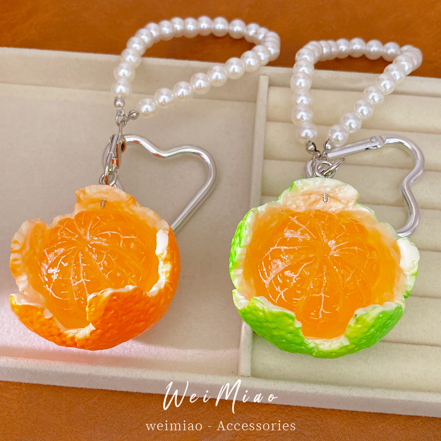 Naranja perla cuentas personalidad temperamento nicho moda cadenas de teléfonos móviles accesorios frescos accesorios al por mayor image 4