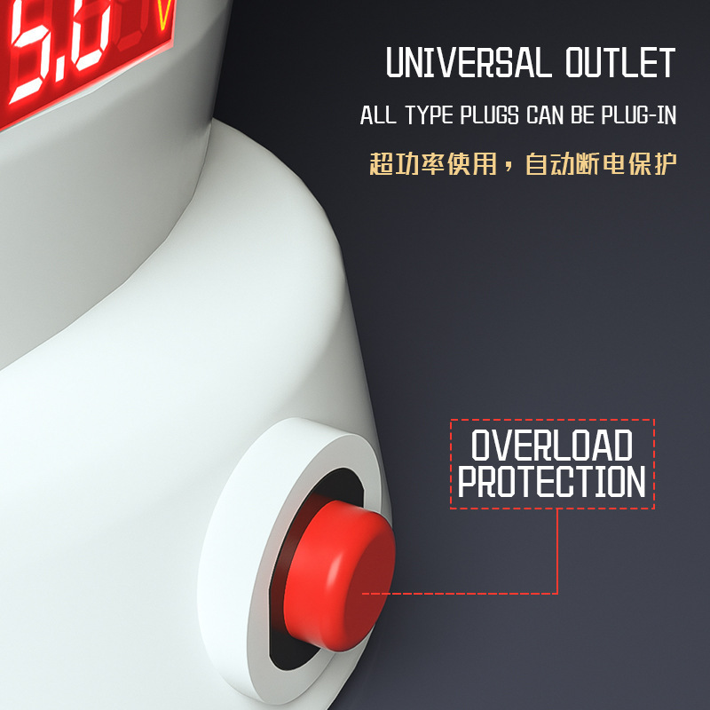 Socket de vela creativa 6USB vertical fila suministro transfronterizo escritorio oficina dormitorio multifunción con cable enchufe