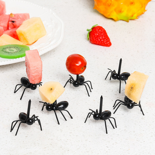 12pcs蚂蚁搬家水果叉马蚁牙签便当签派对系列蛋糕点心叉水果签
