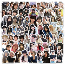 100张Lisa明星贴纸可爱高颜值萌妹个性DIY手账装饰水杯贴画批发