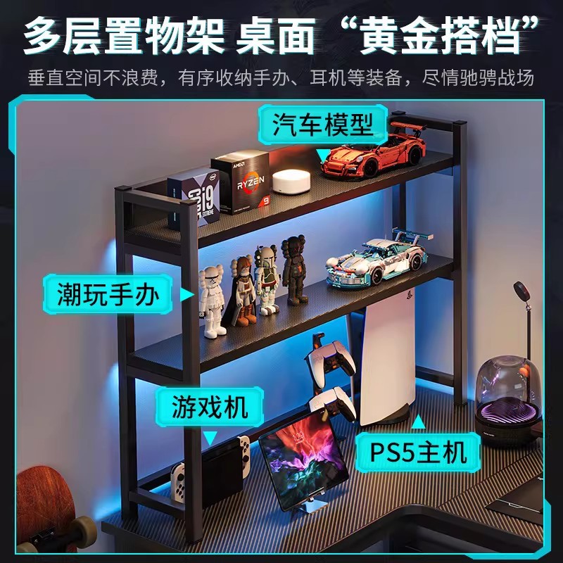Mesa de computadora de escritorio dormitorio doméstico doble mesa de esquina de esquina de escritorio de escritorio estante de escritorio en forma de L