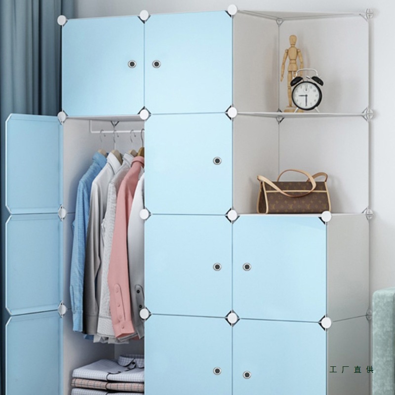 Simple Wardrobe for Home Bedroom Assembly Storage Rental Cloth Wardrobe Dormitory Small Storage Cabinet Modern Simple Reinforcement