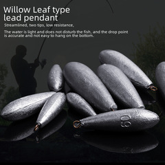 Water Drop Lead Sinkers Copper Ring Sinkers Fishing Gear Accessories Sea Fishing Belt Rings Weighted Through Lead Sinkers Willow Leaf Sinkers Low Resistance Lead Darts