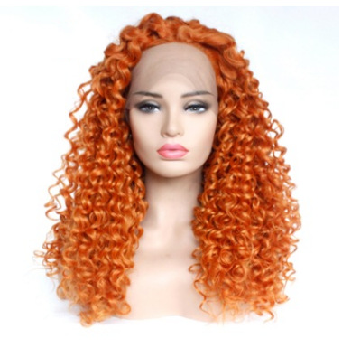 Comercio exterior Pelucas europeas y americanas populares damas pelucas rizadas africanas Encaje frontal de fibra química casco LW0036