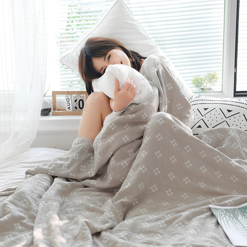 Pure cotton three-layer gauze towel quilt single double summer cotton air-conditioning blanket nap blanket thin quilt