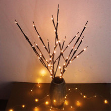 跨境爆款仿真树枝星星灯串创意电池夜灯节日客厅房间艺术插花装饰