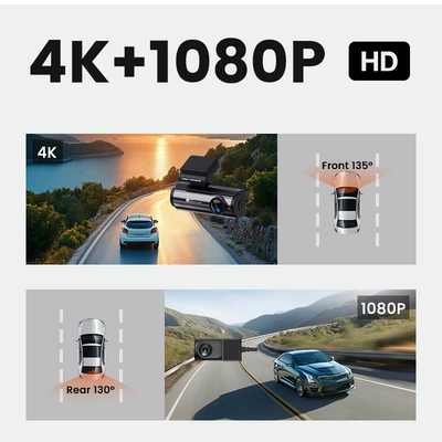 New 3.2inch Hd 4K+1080P Driving Driving recorder
