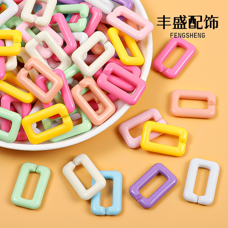 20 * 30mm solid color injection molding chain buckle macaron decorative chain acrylic open ring diy jewelry accessories