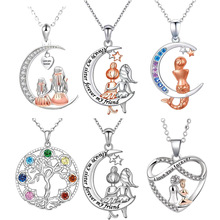欧美跨境热卖生命树吊坠心形月牙项链母亲节礼物女士太阳吊坠星座