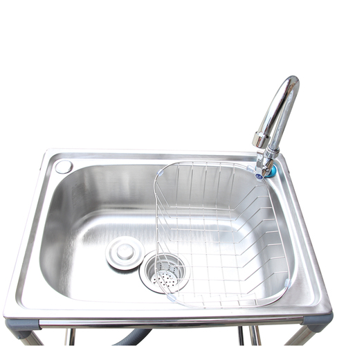 G3YN Thickened Single-Bowl Kitchen Sink with Stand, Large Single-Bowl Dishwashing Sink, Deep Washing Basin