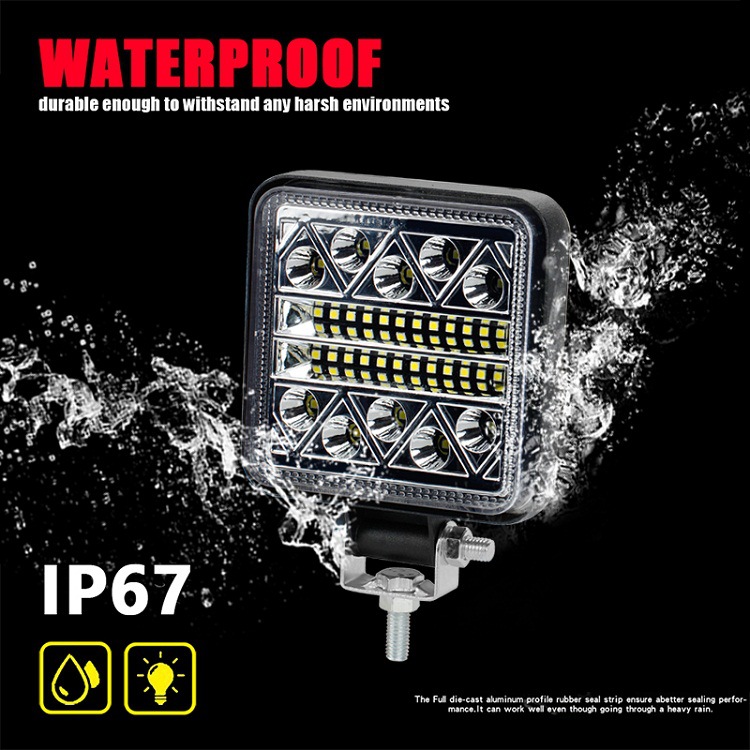 Coche LED luz de trabajo 4 pulgadas 102w ronda 34LED coche cuadrado de luz todoterreno vehículo carretilla elevadora proyector modificado