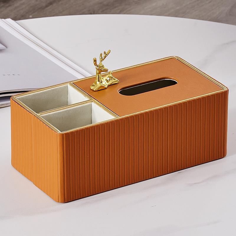 Sala de estar minimalista moderna, control remoto multifuncional, caja de pañuelos, mesa de comedor de lujo ligera para el hogar, mesa de centro, caja de dibujo de papel, decoración floral