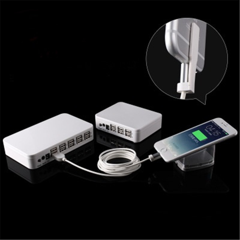 手机防盗器展示架手机体验台防盗报警器多路一拖八报警主机防盗线