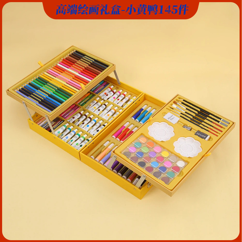 145 caja de aluminio pincel conjunto de dibujo infantil arte papelería pincel de graffiti pincel acuarela pincel fábrica al por mayor