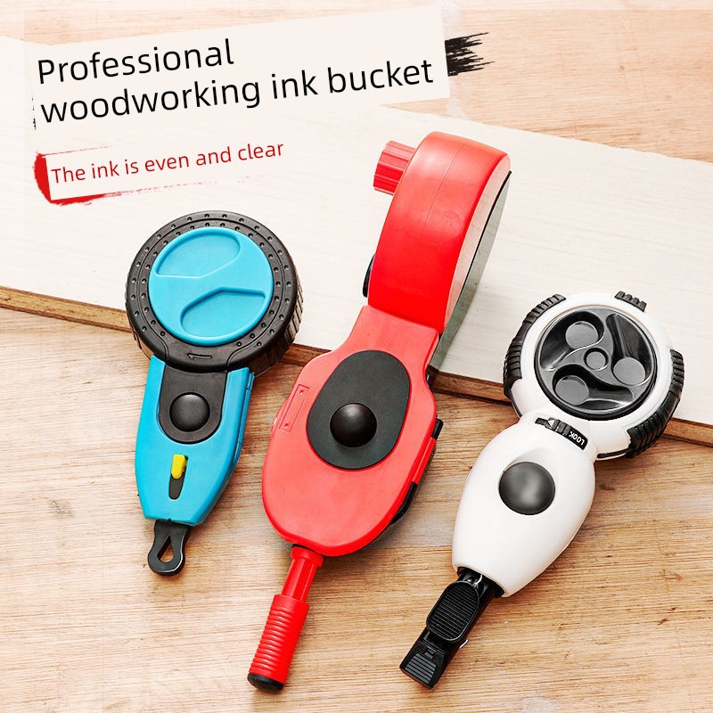 墨斗木工专用自动画线器手动手摇弹线墨斗装修工具画线器8米30米