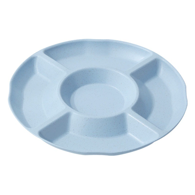 Пшеничная солома Пять разделенных конфет Пластина для семян дыни Закуска Тарелка с сухофруктами Фруктовая закуска Круглая тарелка