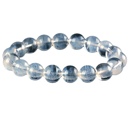 Natural Blue Pinwheel Stone Bracelet, Ice Blue Fluffy Pinwheel Crystal Accessory Wholesale, Angel Feather Blue Pinwheel Stone Bracelet