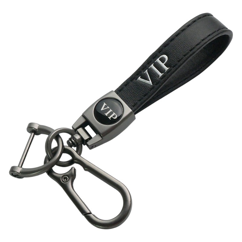 Cross-Border Car Key Chain Car Logo Logo Pendant High-End Men's Car Key Chain Real Leather Car Accessories