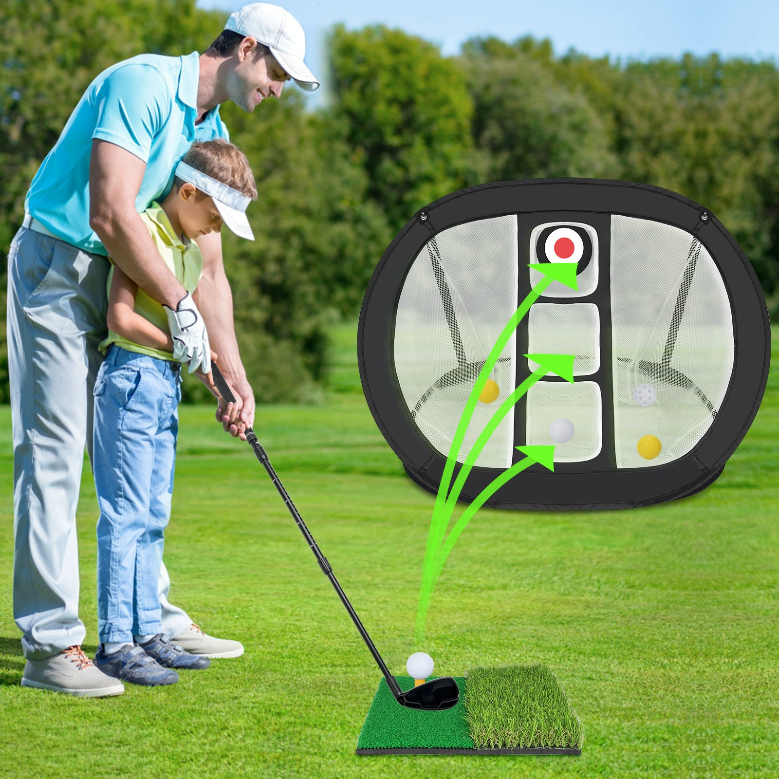 Golf strike out outdoor Golf swing strike cage golf target practice network cross -border