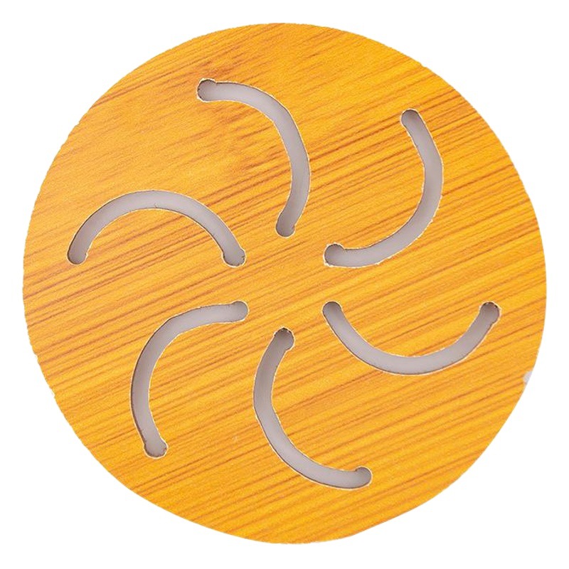 Hueco posavasos de madera cocina engrosada Anti-scald estera de aislamiento mantel antideslizante estera de la olla estera de la placa